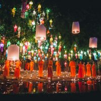 Chiang Mai Lantern festival Thailand Buddhist ceremony