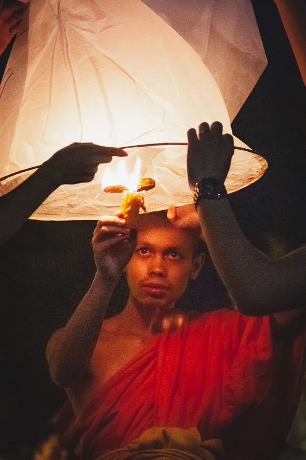 Chiang Mai lantern festival monk
