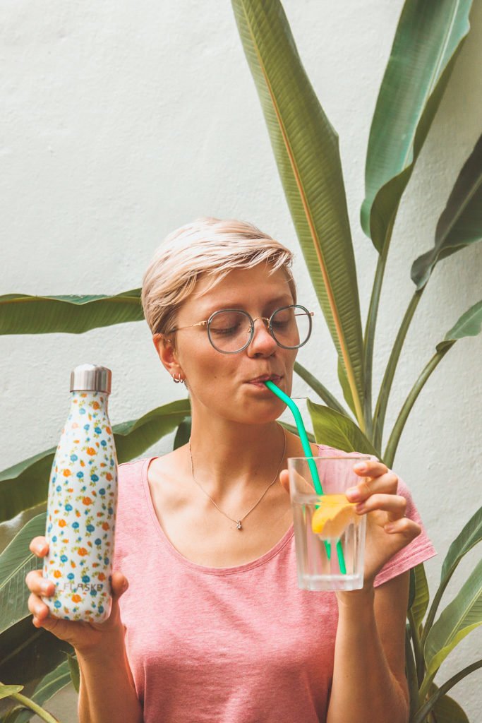 Eco-Friendly Travel Essentials - Water Bottle and Reusable Straws