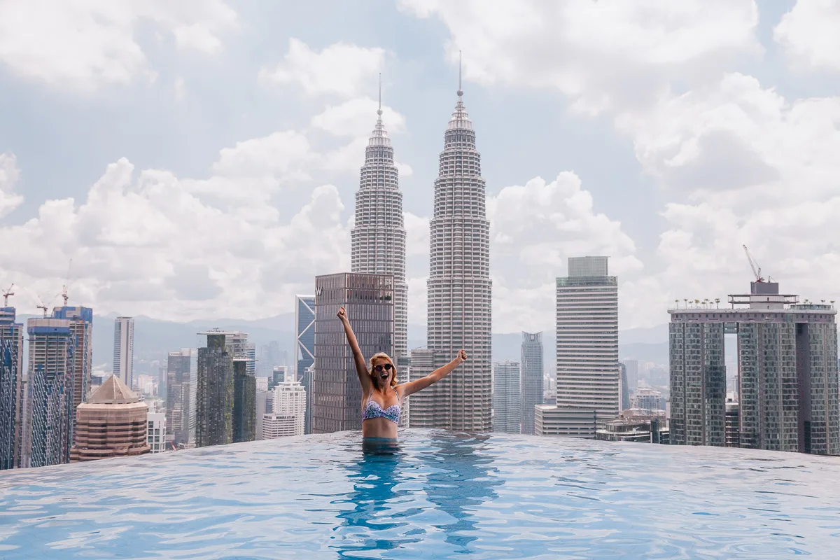 The Face Suites Infinity Pool Petronas Tower view Kuala Lumpur