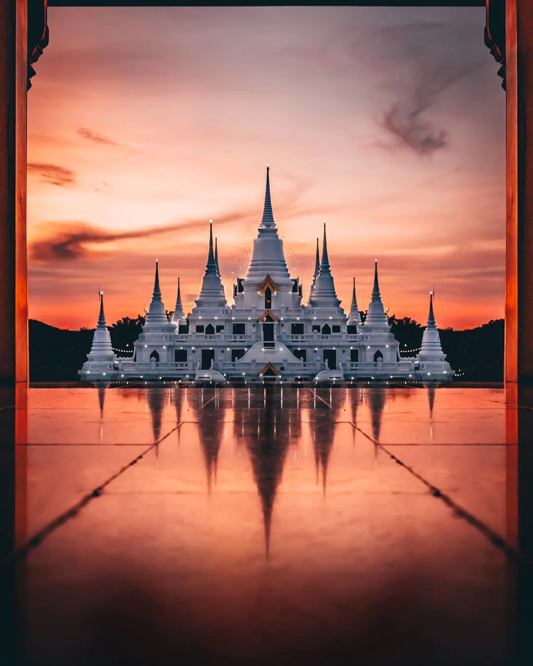Wat Asokaram, White Temple, Samut Prakan, Bangkok, Thailand by Kan Kankavee