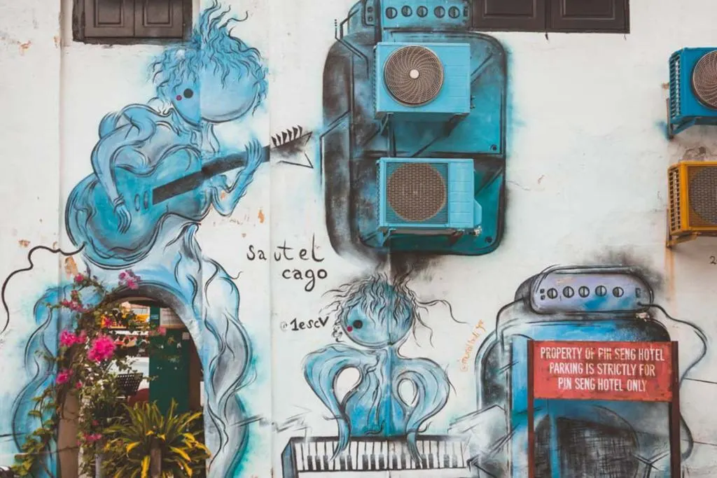 Blue Creatures, Georgetown Street Art, Penang