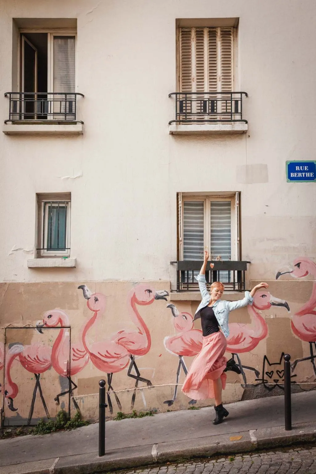 Flamingo Street Art, Montmartre, Rue Berthe, Paris