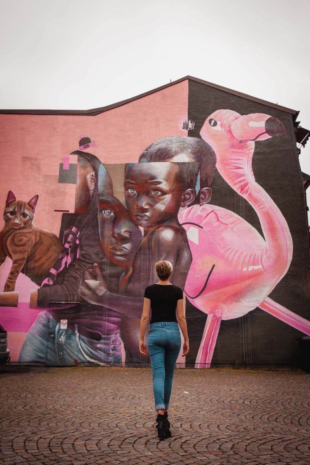 Helsingborg Street Art, In the land of grey and pink, Telmo Miel, Skåne, Sweden