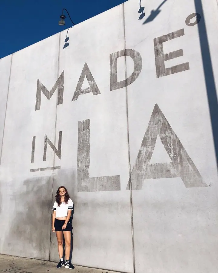 Made in LA wall, Melrose Avenue with local lesbian in Los Angeles