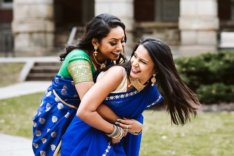 Alyy Patel and Praanee Chandrasegaram queer desi, queer south asian lesbian couple