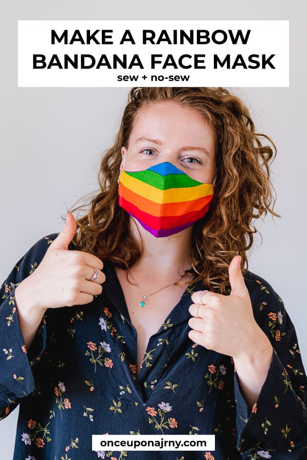 Make a Rainbow Bandana Face Mask Sew + No-Sew
