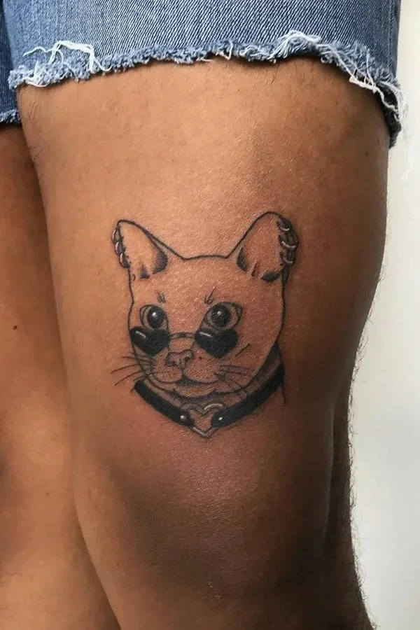 Cat Tattoo Melinated Skin by lily obrian