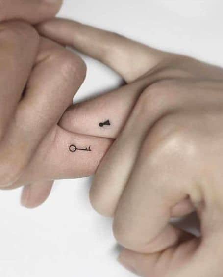 simple lock and key tattoos