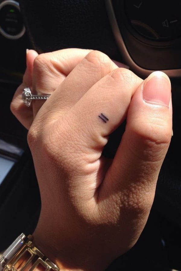 equal symbol tattoo