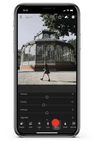 Mobile Lightroom tutorial effects clarity