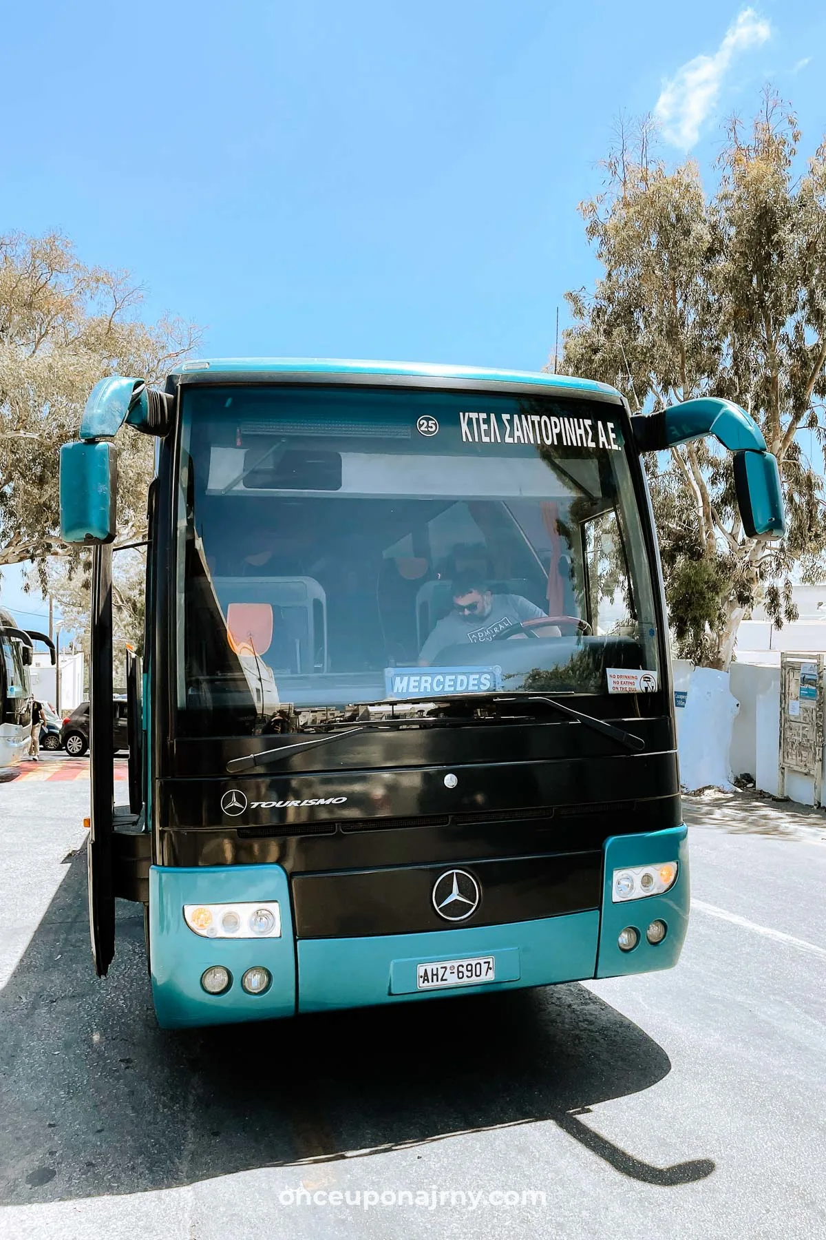 KTEL Bus Santorini Airport to Fira