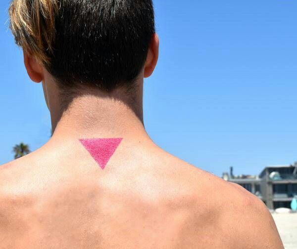 Pink triangle tattoo Leonardo Arouca