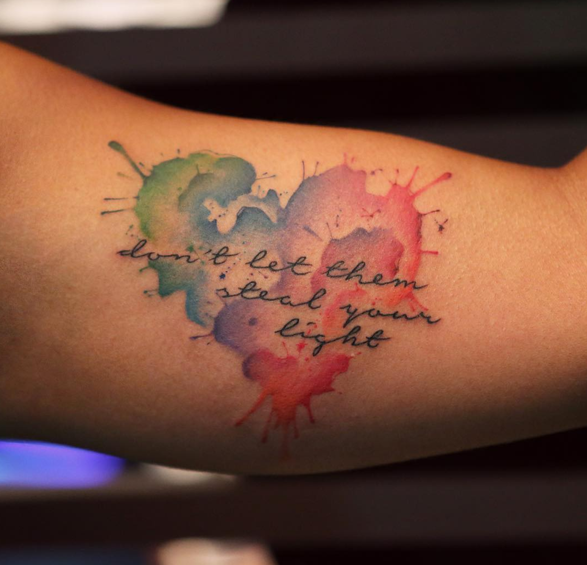 Rainbow watercolor tattoo quote tatto by georgiagreynyc