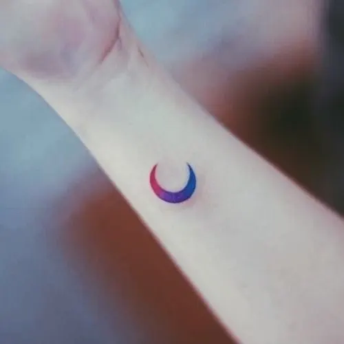 Bi tattoo Colored Crescent tattoo by seoeontattoo