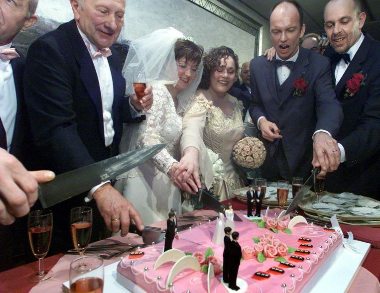 First gay marriage Netherlands 2001