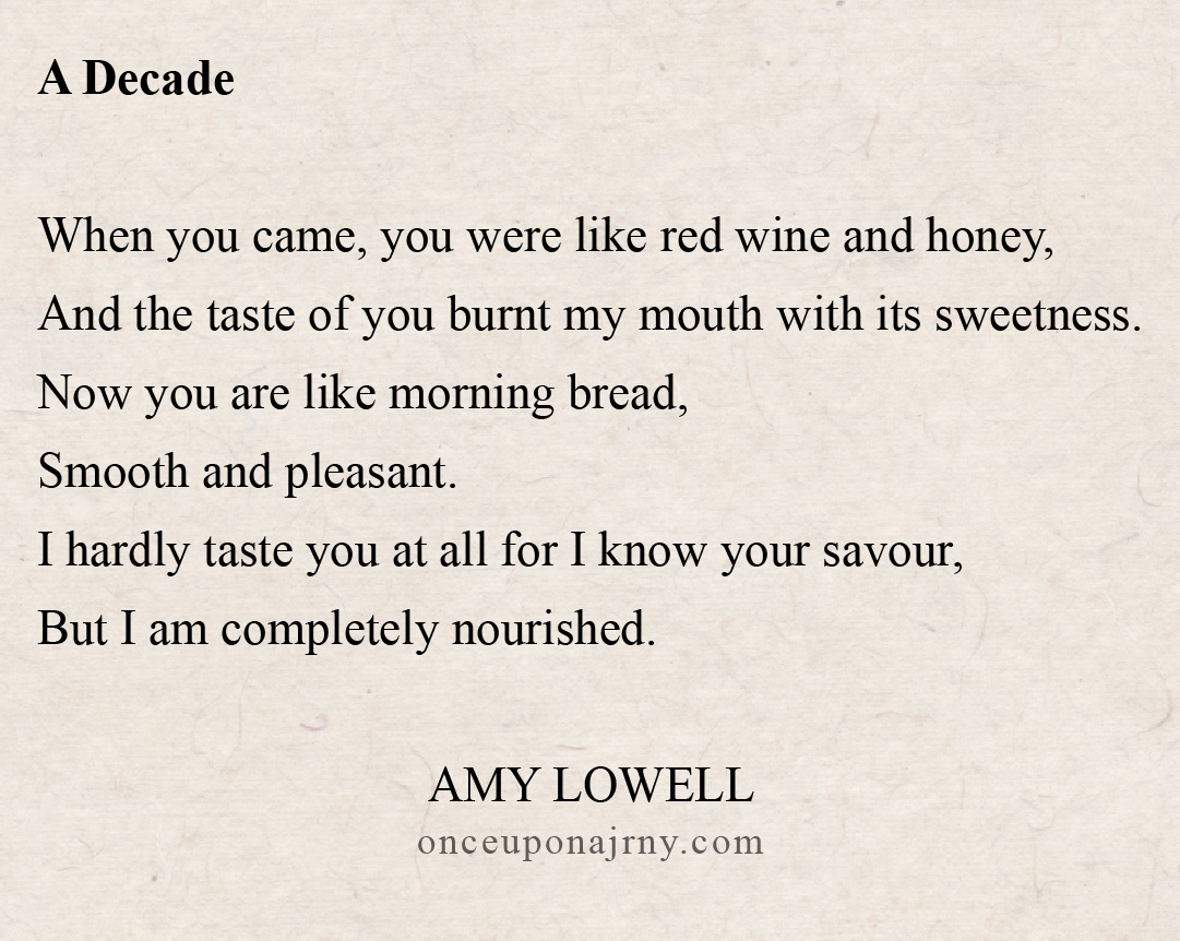 A Decade Amy Lowell poem