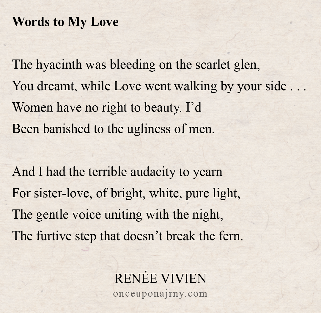 Words to My Love Renée Vivien lesbian poem