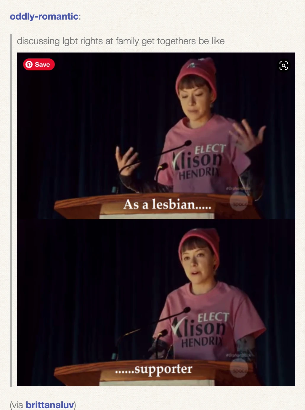 Lesbian supporter meme