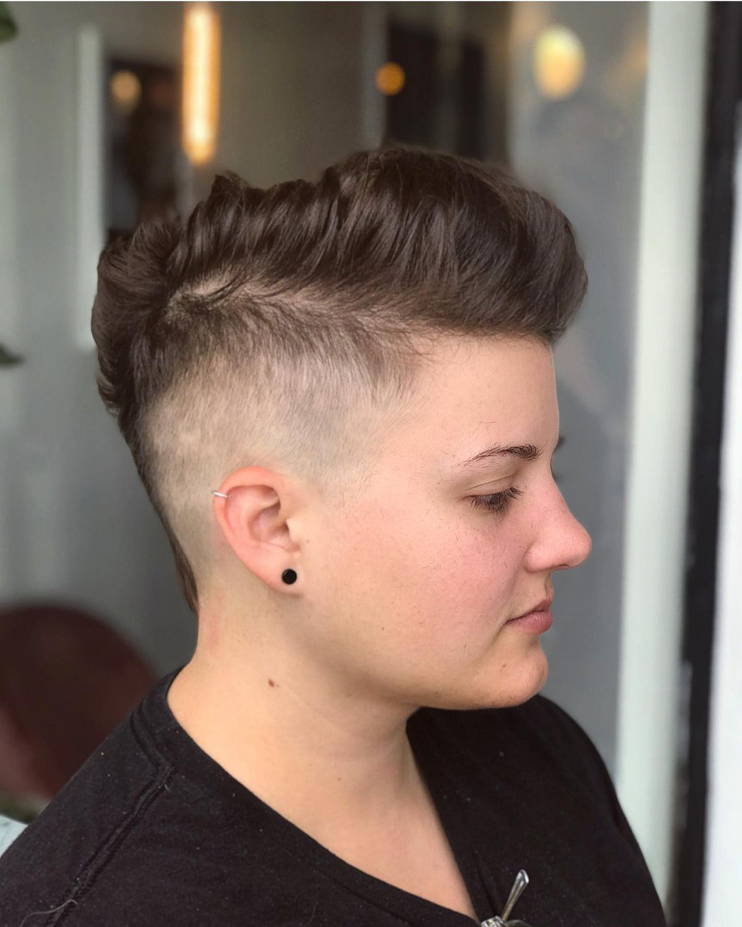 side comb side part haircut butch lesbian by queerhaircuts